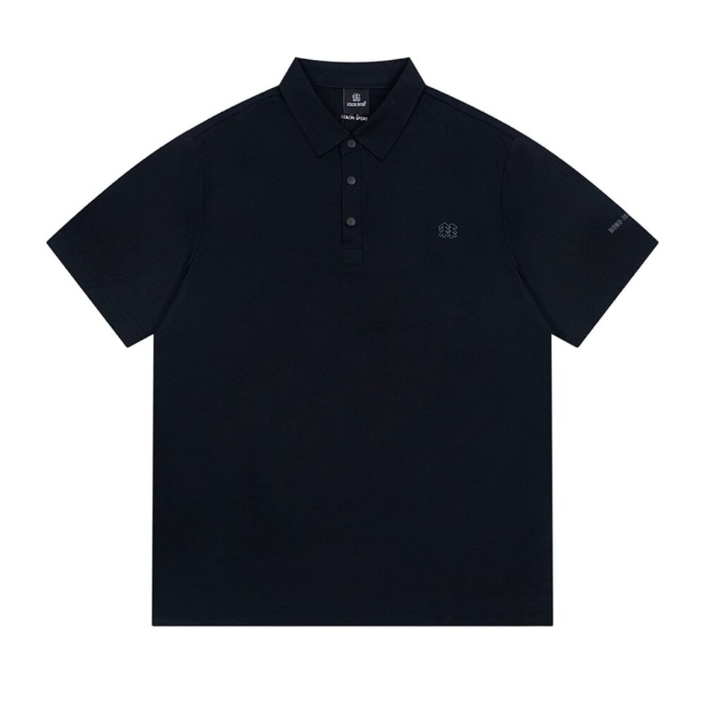 Black Lapel Polo Shirt Kolon Sport